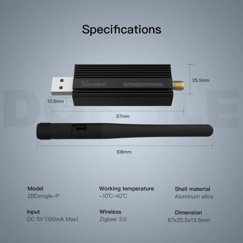 SONOFF ZB Dongle-P USB Dongle Plus Zigbee 3.0 Wireless Gateway Analyzer ZHA Zigbee2MQTT Stick Capture With Antenna | Электроника
