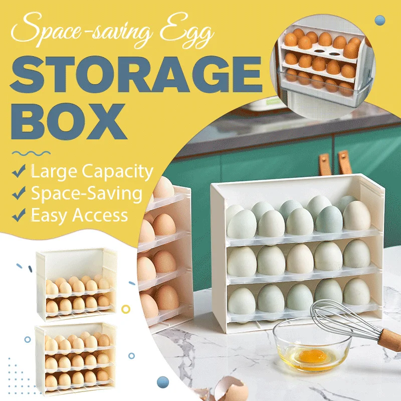 

Space-saving Egg Storage Box Plastic Egg Storage Box Refrigerator Storage Sorting Box Artifact Multi-layer Multi-grid