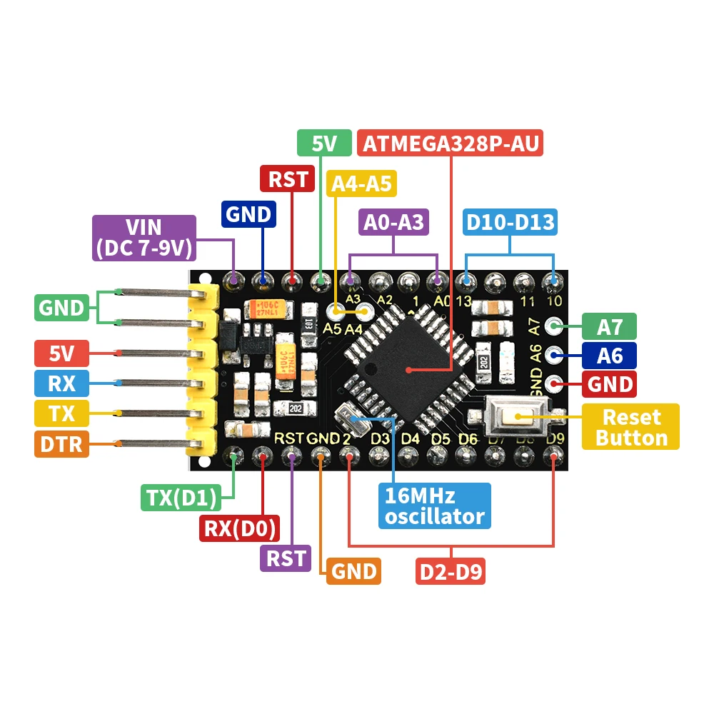 Keyestudio 5 В/16 МГц ProMini оригинальная плата разработки ATMEGA328P для Arduino проектов «сделай сам» электронный комплект