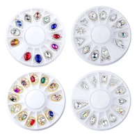 12 style 3d big crystal stone rhinestones for nail art decorations gold ab shiny stones charm glass manicure accessories nar002