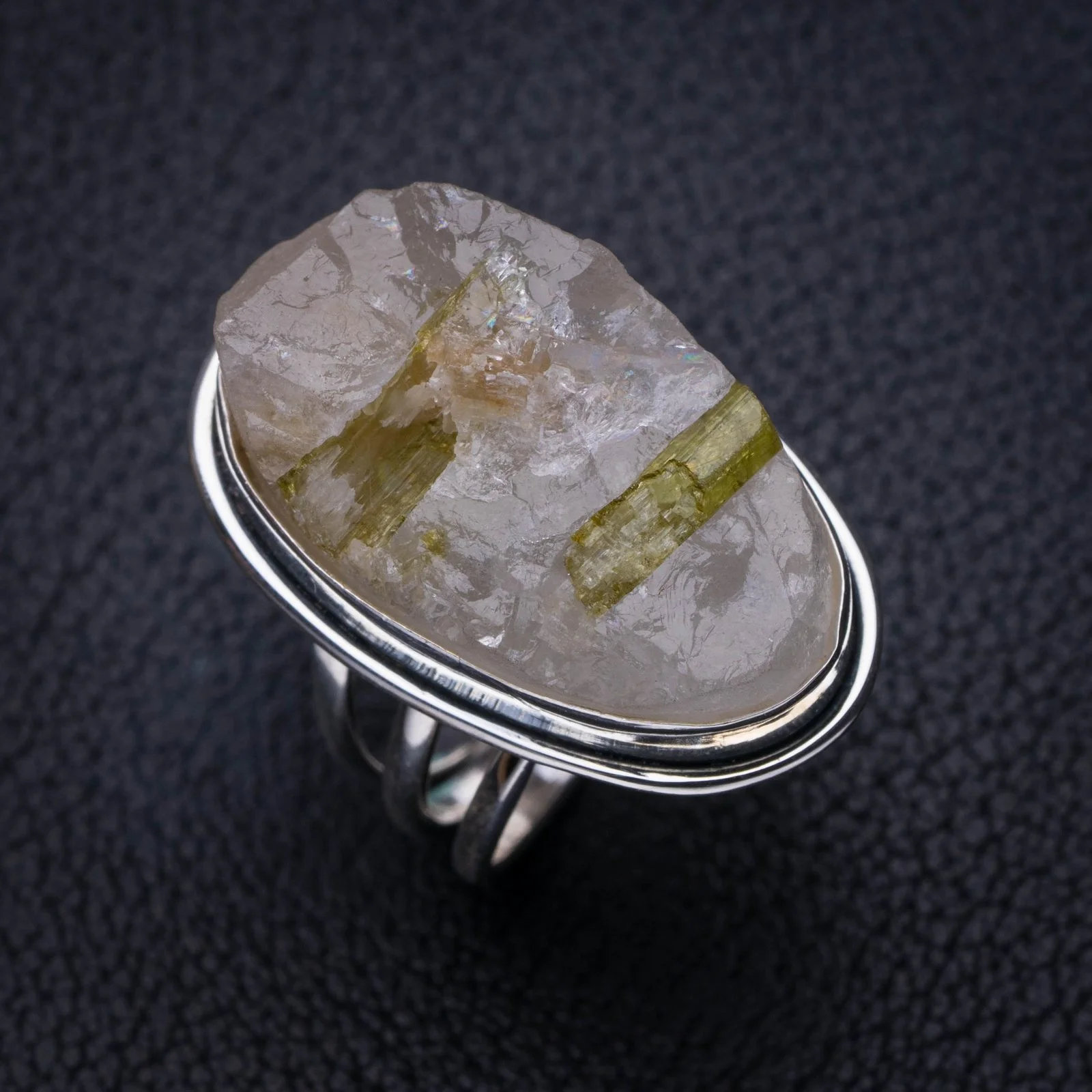 

StarGems Natural Quartz Handmade 925 Sterling Silver Ring 6.5 E8868