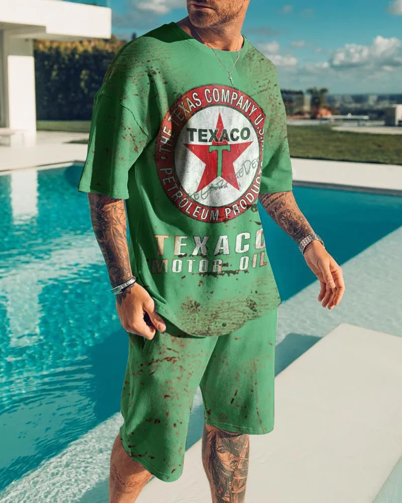 Summer Men T-shirt Set Letter K King 3D Printed Oversized Short Sleeve Tracksuit Causal Suit Sportswear Colorful Streetwear 6XL