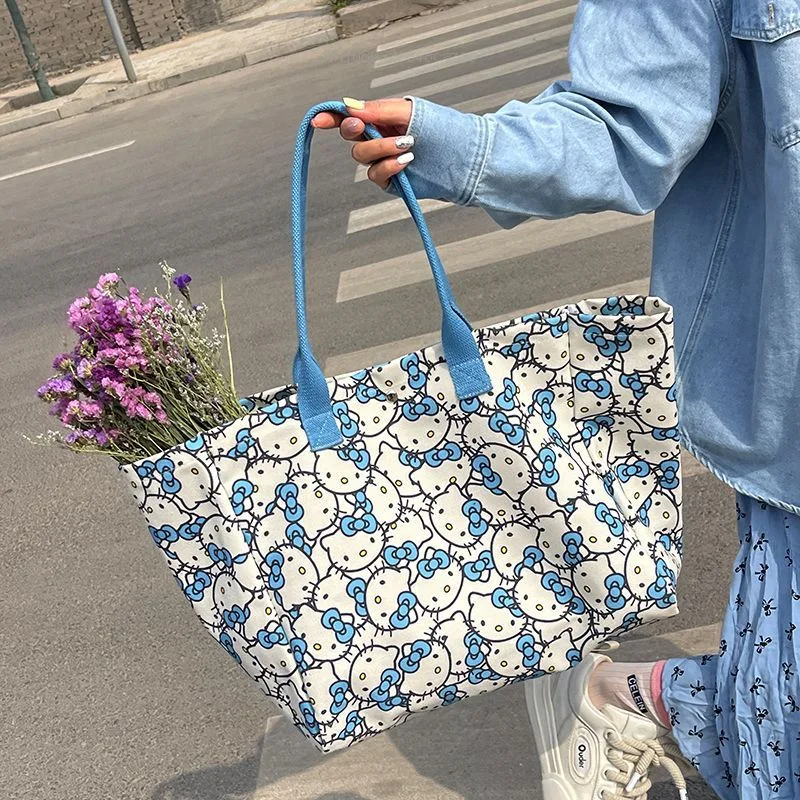 Женская Парусиновая Сумка-тоут с мультяшным принтом