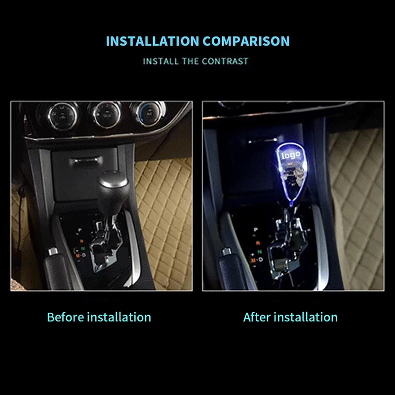 Universal Touch Activated LED Light Illuminated Car Gear Shift Knob Nozzle Fit for Most Cars with Button-Less Operated Shifter |