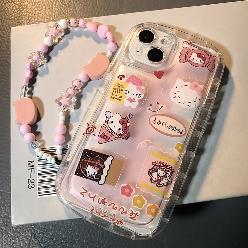 Чехол с браслетом Hello Kitty для Huawei P30 P40 Lite Y9S Nova 11 10 Pro 5T 7 8i 9 SE Y70 Y90 4G Mate 60 50 Y9 Prime 2019