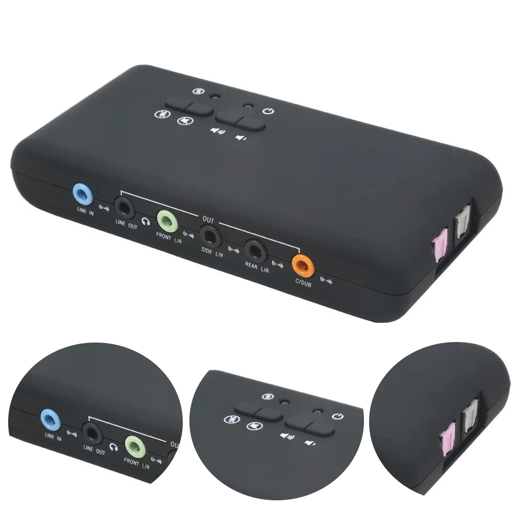 

Optical Fiber Dynamic Surround Sound External 7.1 Channel Sound Card Playback Interface Digital Stereo Audio Recording USB 3D
