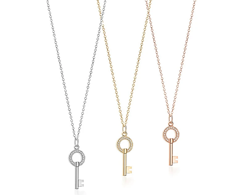 

T home key necklace 1.9cm pendant headdress women's gift Christmas
