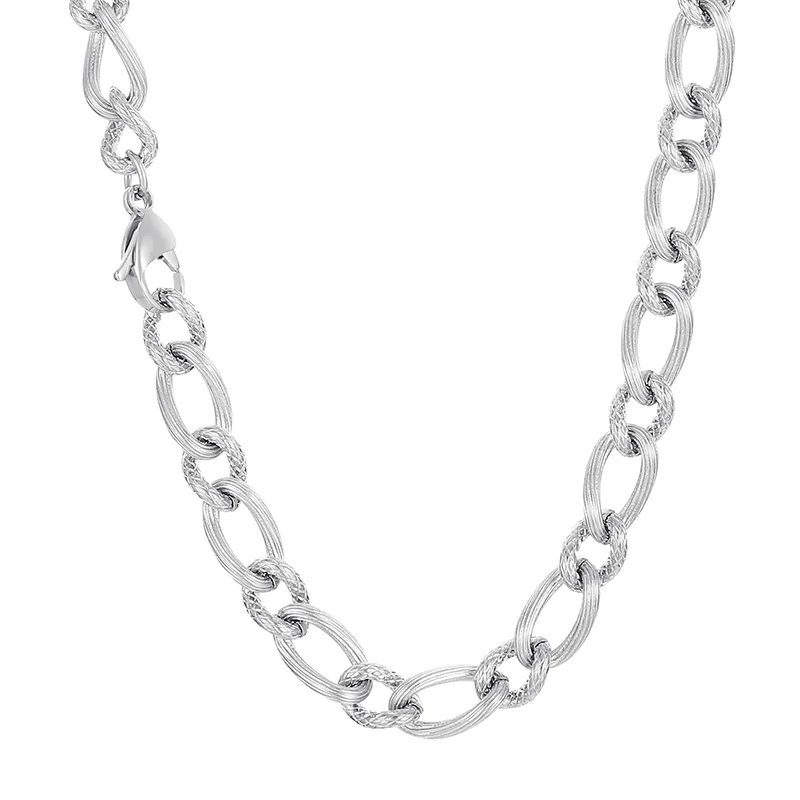 

Spring Summer DIY Simple Stainless Steel Link Chain Necklaces Ellipse Gold Silver Color Leisure Necklace For Men Gift Wholesale