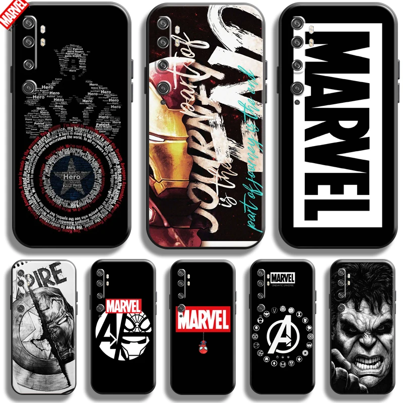 

New Marvel Avengers Logo Phone Case For Xiaomi Mi Note 10 10 Pro 10 Lite Back Coque Ultra-Thin Carcasa Bumper Silicone Cover