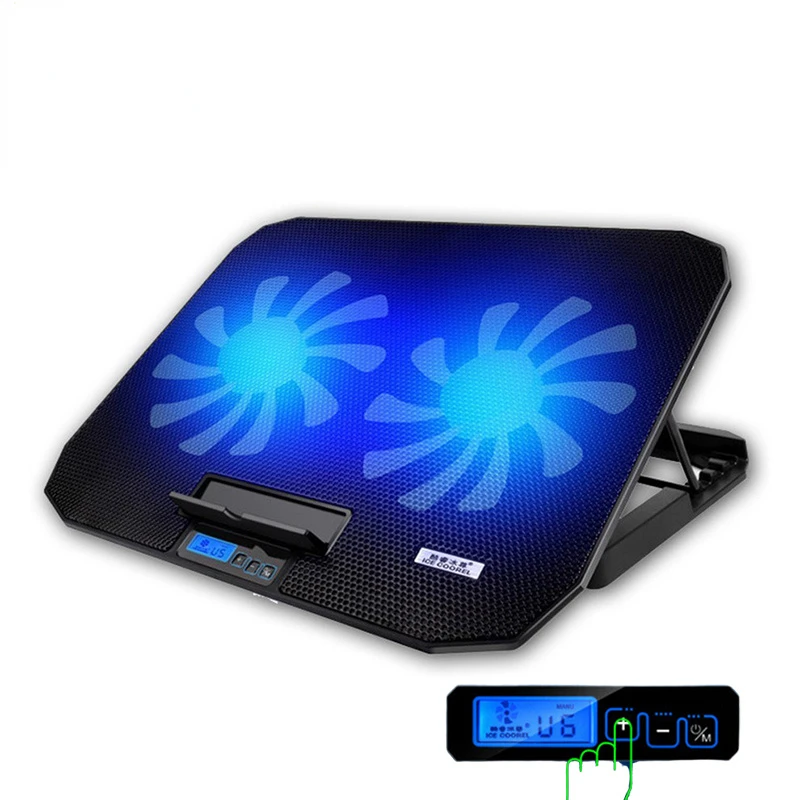 Cooling Laptop Stand with 2 Fans USB Cooling Led Screen Cooling Pad Notebook Stand for Laptop
