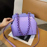 candy womens box bag clip evening bag ins pu leather chain luxury handbag women banquet party purse shoulder bag sac 2022