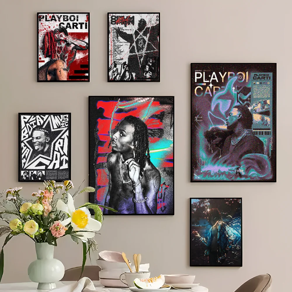 P-Playboi C-Carti самоклеящийся художественный плакат HD качество настенные Ретро