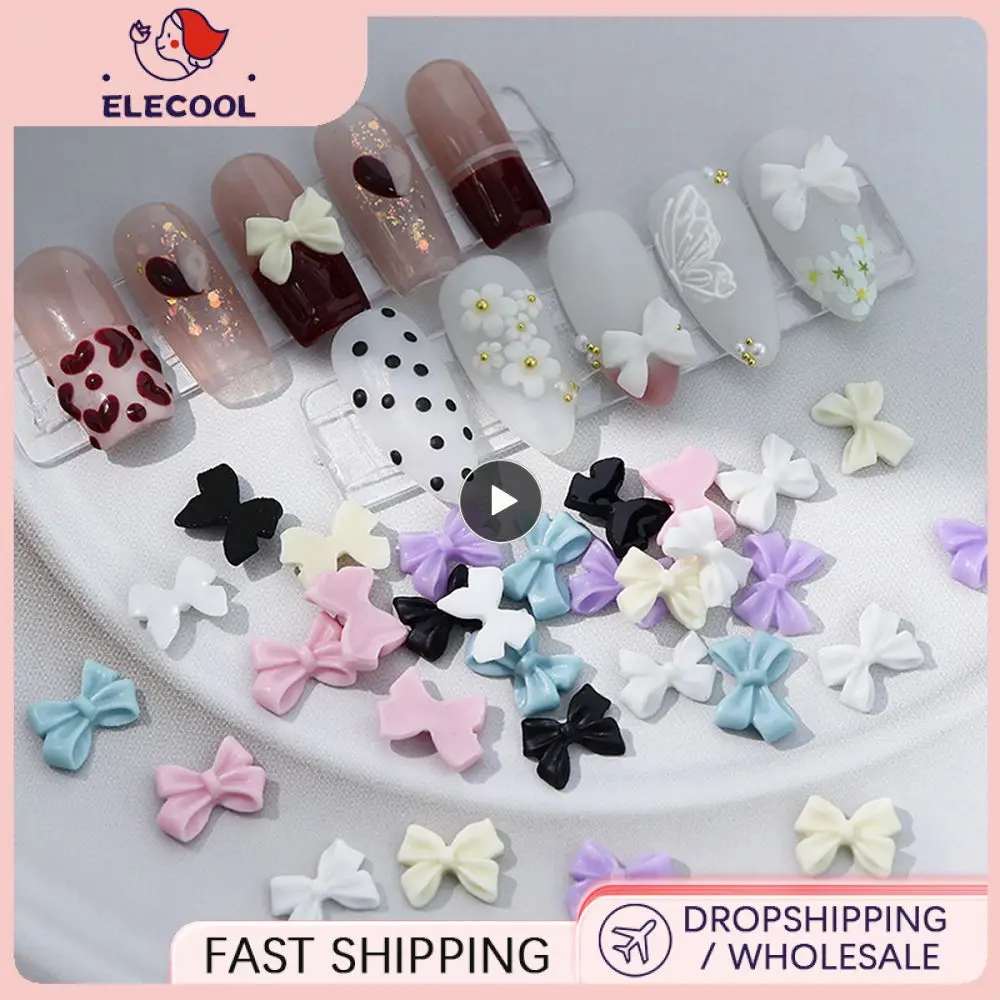 1 ~ 8 шт., декоративный орнамент для ногтей, однотонный трехмерный полимерный лук, легкий и прочный, легко наносится