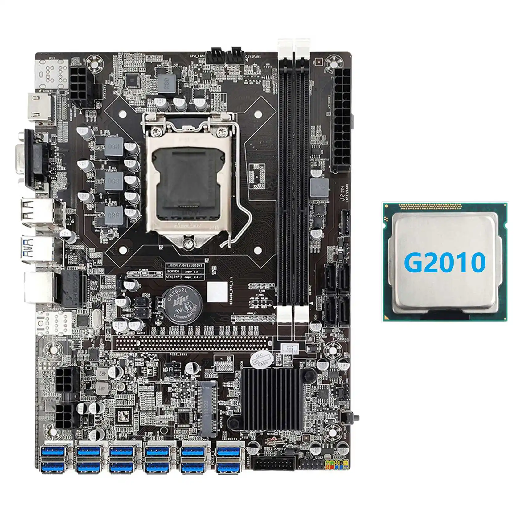 

Материнская плата B75 USB ETH для майнинга + ЦП G2010 12xpcie к USB LGA1155 MSATA DDR3 USB 3,0 B75 USB BTC