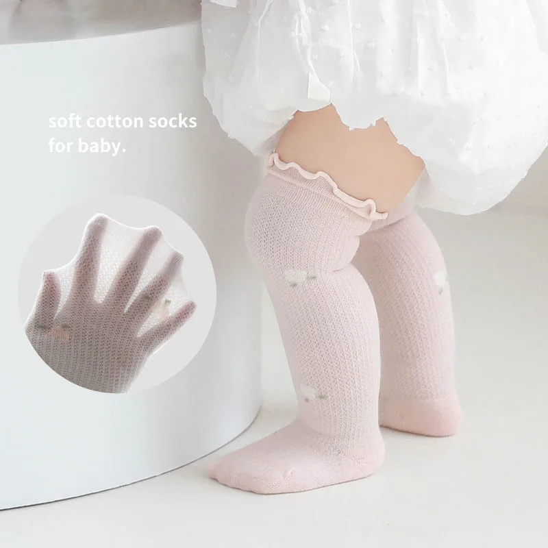 MILANCEL Summer Baby Socks Thin Newborn Over-Knee Long Tube Cotton Socks