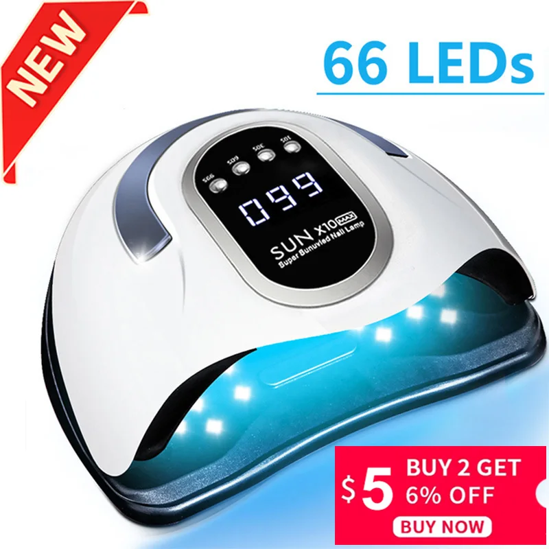 

УФ-лампа SUN X10 MAX для сушки гель-лака, профессиональная лампа с датчиком движения для салона маникюра