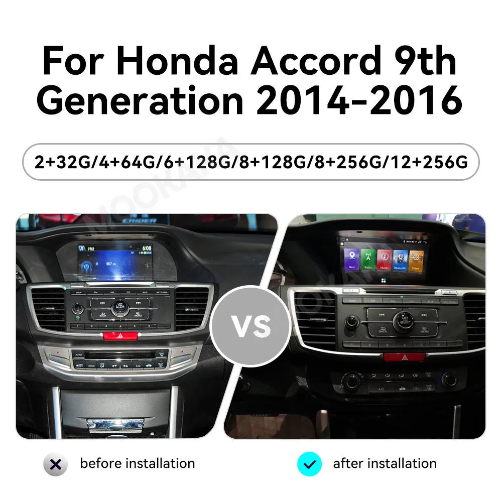 Для Honda Accord 9-го поколения 2014 ~ 2016 автомобильный радиоприемник мультимедийный плеер Carplay Android авторадио стерео GPS Navi головное устройство (art.: 3920d2cf2d189) - 3920d2cf2d189