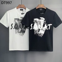 new dsquared2 mens womens printed lettersround neck short sleeve street hip hop pure cotton tee t shirt dt997