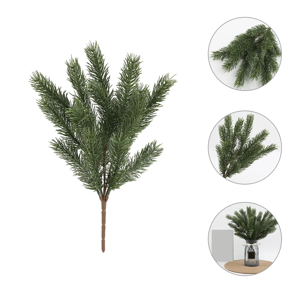 

Artificial Christmas Picks Green Pine Needles Stems Tree Filler Branches Holiday Winter Garland Greenery Flower Bushes