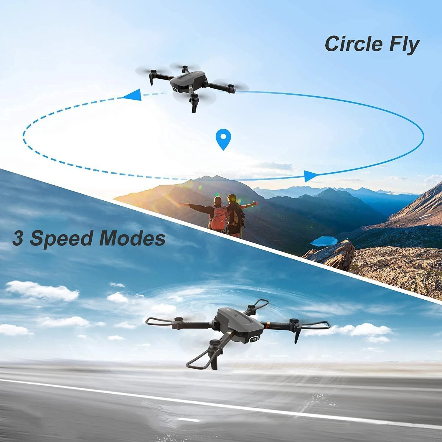 Дрон 4K складной с двойной камерой 1080P Wi-Fi FPV