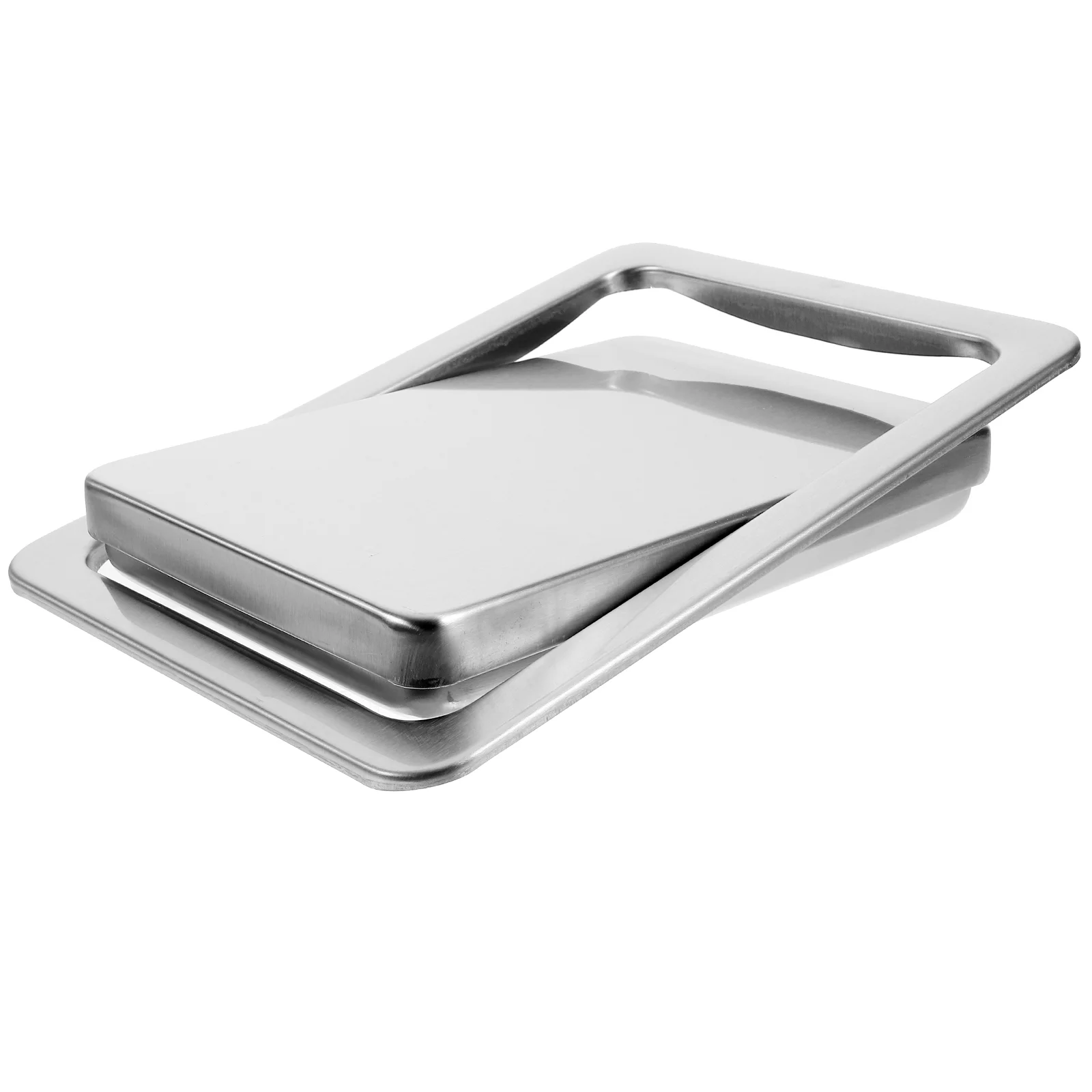 

Stainless Steel Flap Flush Recessed Built-In Balance Swing Flap Lid Cover Trash Bin Garbage Can Kitchen Counter Top