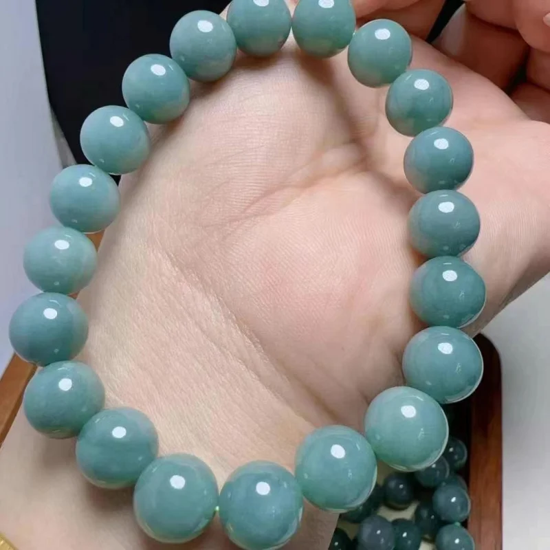 Браслет из натурального изумрудного дизайна модель A-уровня нефрит 12 мм. Хороший