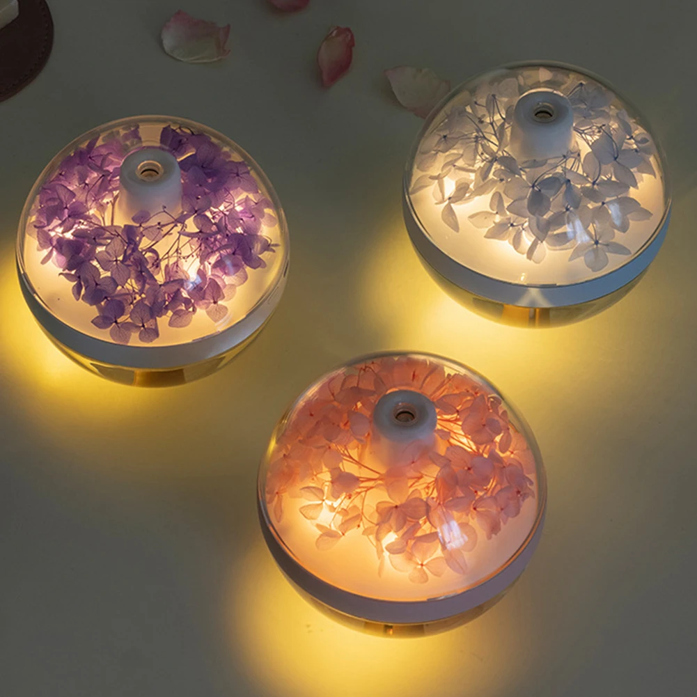 

Portable Wireless Air Humidifier Eternal Flower 270ML Cool Mist Maker With Warm White Lamp USB Rechargeable Ultrasonic Nebulizer