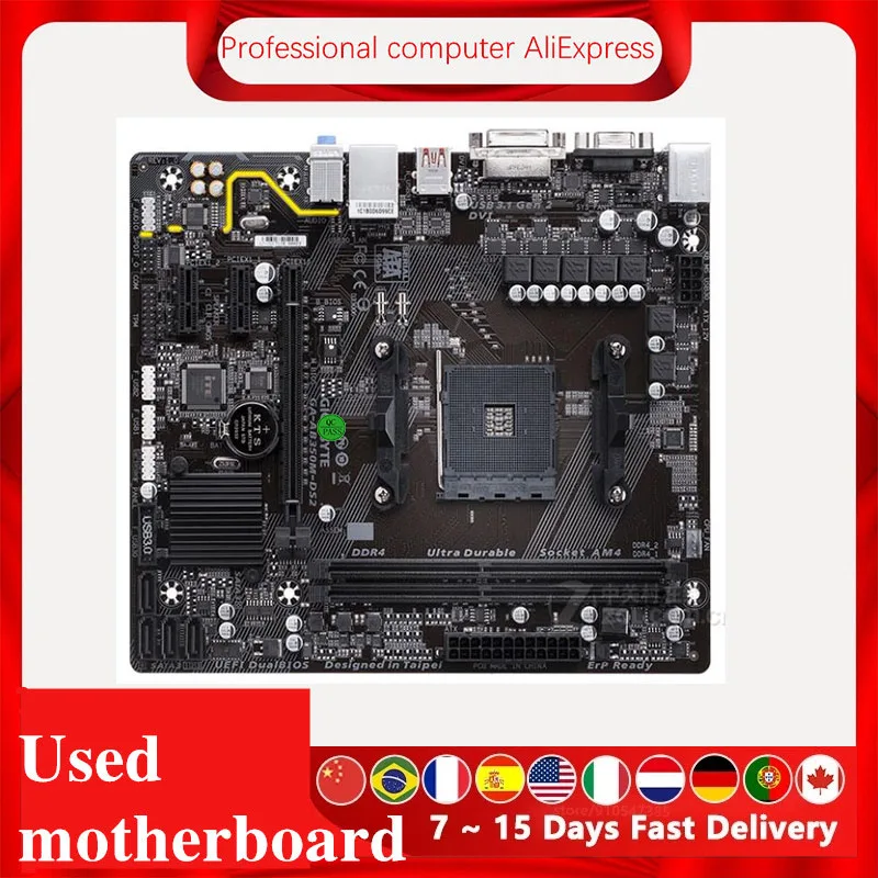Для Gigabyte материнская плата Socket AM4 DDR4 для AMD B350M B350 оригинальная настольная б/у |