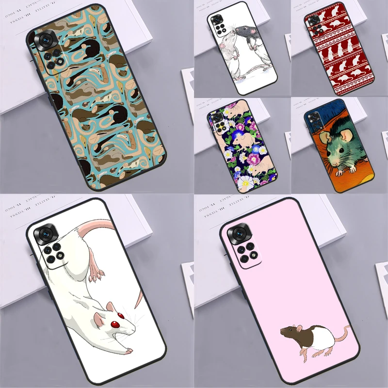 Фото Милый чехол Rattie Rats для Xiaomi Redmi Note 13 14 Pro 9 10 11 12 Pro 10S 11S 12S Redmi 13C 10C 12C 14C Coque №1