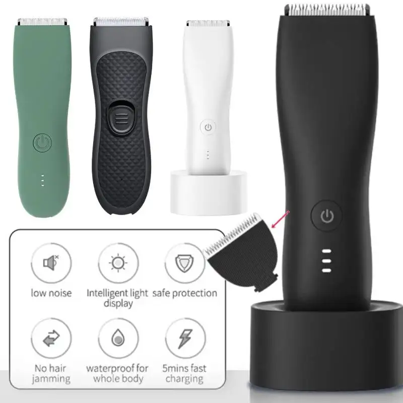 Body Trimmer for Men Rechargeable Balls Skin Safe Waterproof Electric Manscaping Trimmer Professional Hair Clipper