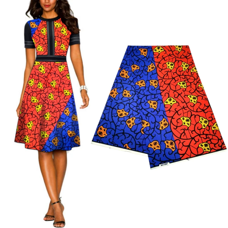 Африканская ткань с геометрическим узором полиэстер восковым принтом |