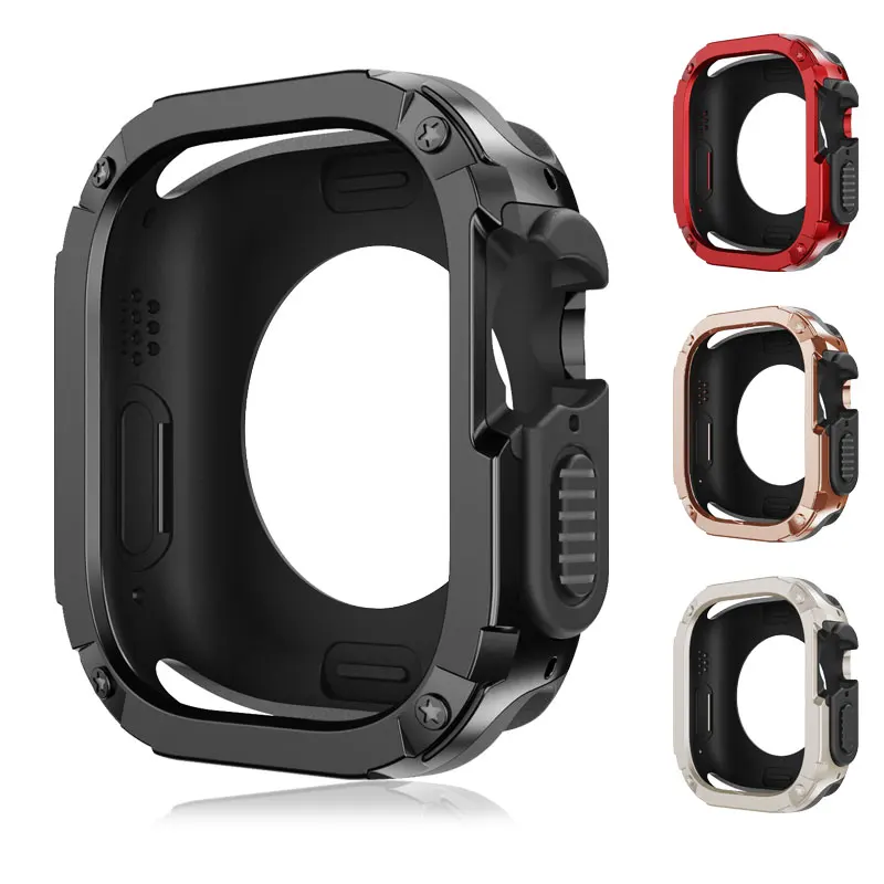 Фото Бронированный чехол из ТПУ + ПК для Apple Watch Cover 40 41 44 45 49 42 46 мм без защитной пленки для экрана iWatch 11 10 9 8 7 6 5 4 SE Ultra 3 2 №1