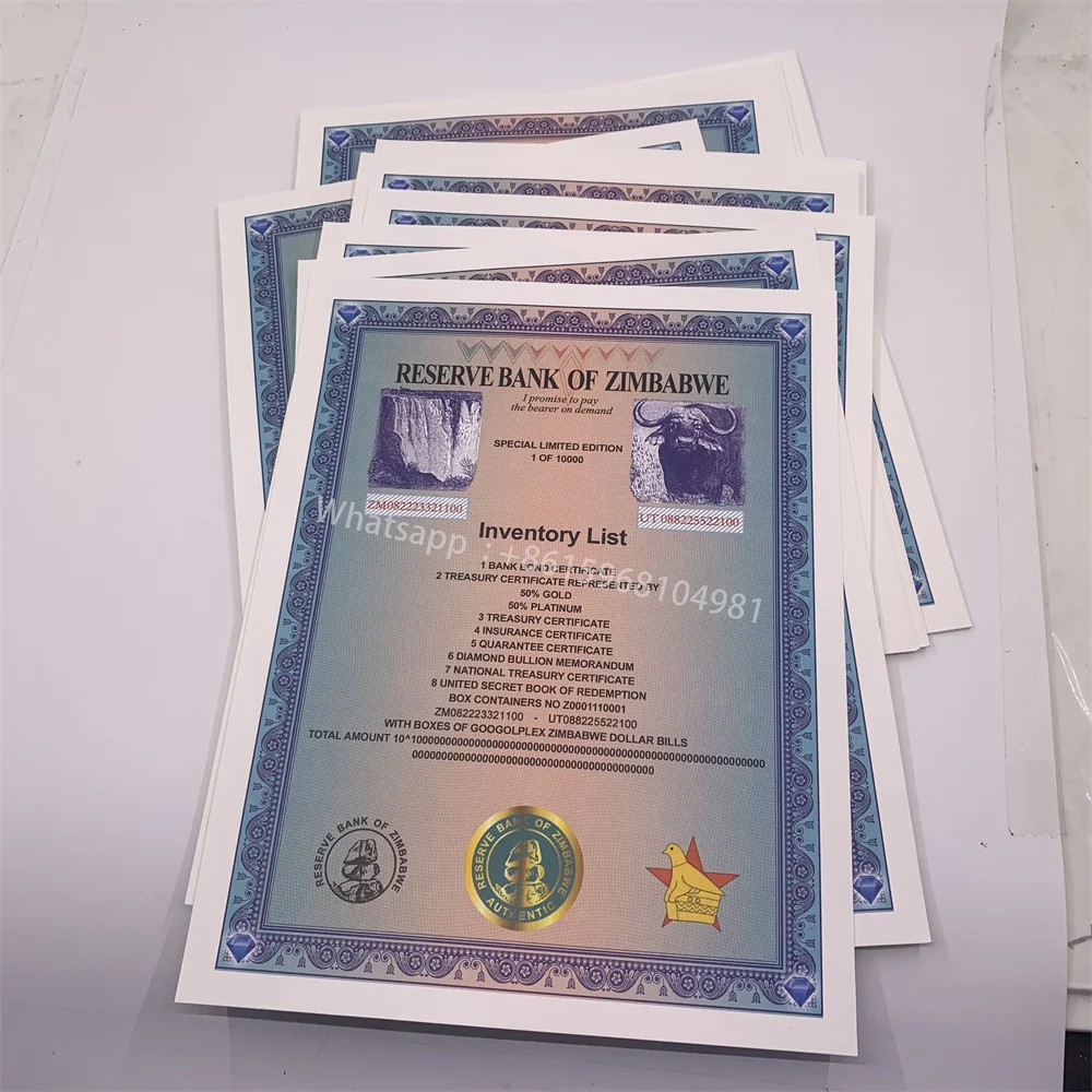 Зимбабве золотые банкноты Googolplex контейнеры для банкнот по доллару 100 шт. + GOOGOLPLEX