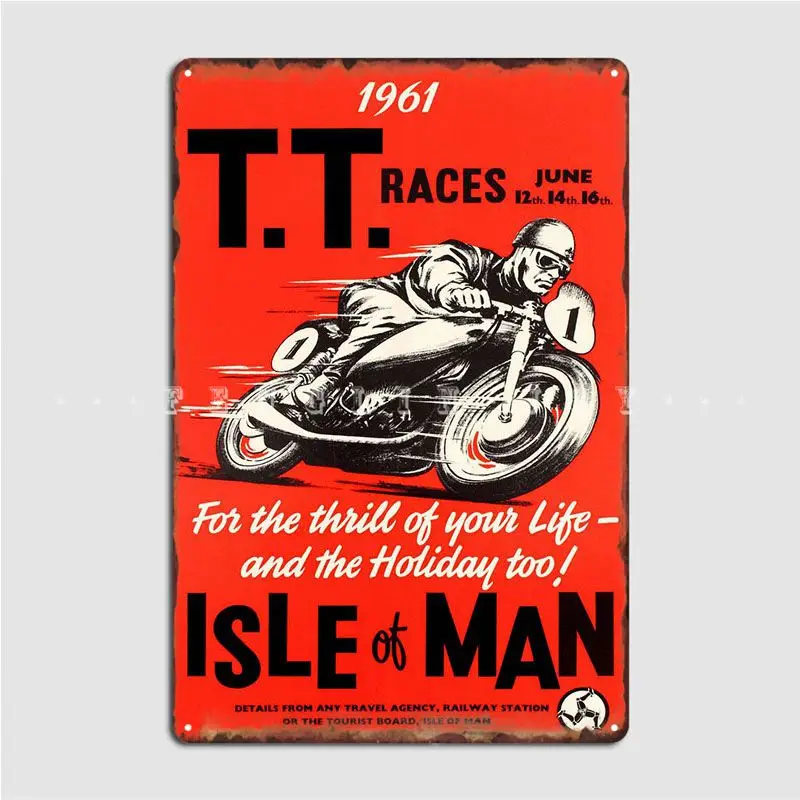 

Tt скачки остров Мэн июня 1961 металлический знак стена паб клуб бар печать стены Жестяная Табличка с надписью постеры