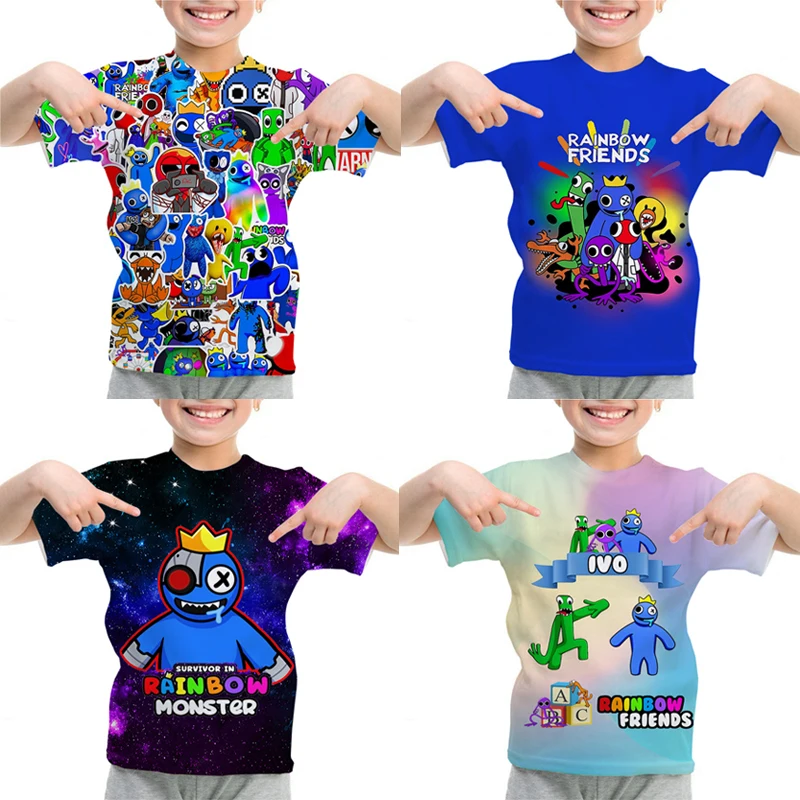 

New Rainbow Friends 3D T Shirt Kids Casual T-shirt Boys Girls Short Sleeve Children Clothes Oversized Summer O-Neck Tshirts Tops