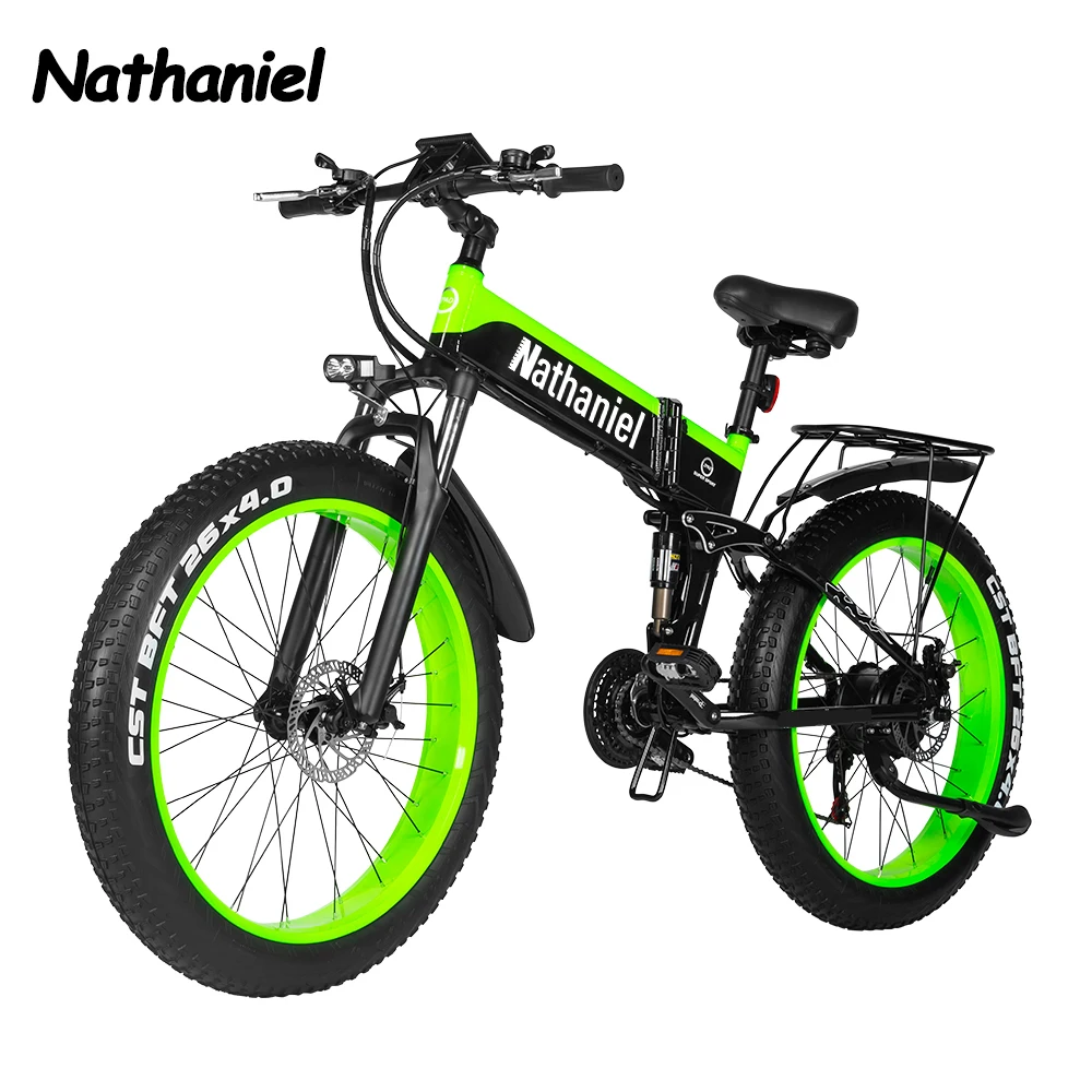 

Складной электровелосипед Nathaniel, 1000 Вт, 48 В, Ач/17 Ач, 21 скорость