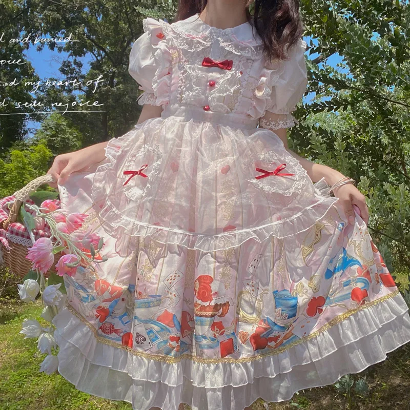 Summer Alice Tea Party Jsk Diablo Gothic Dresses Japanese Victorian Princess Soft Girl Harajuku Baby Doll Lolita Dress For Woman