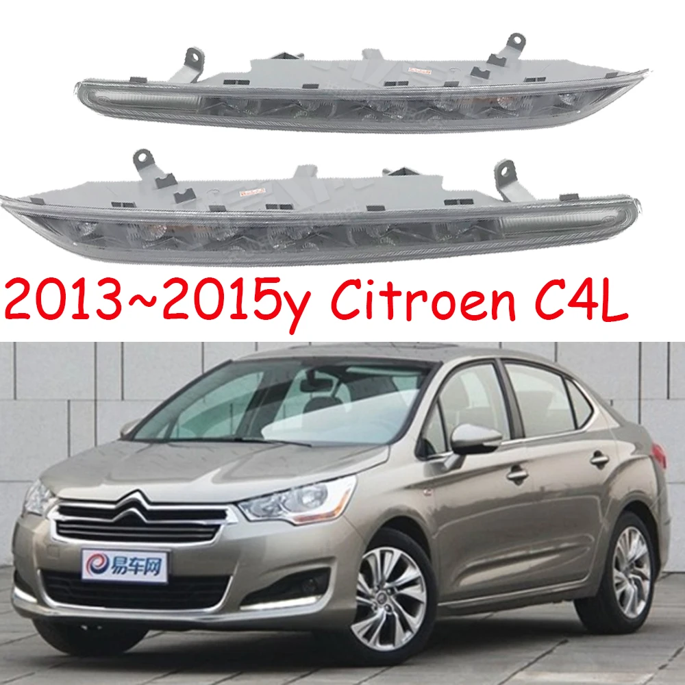 

1 шт. автомобильный бампер C4, светильник для C4L дневсветильник 2013 ~ 2015y, автомобильные аксессуары, светодиодный ные ДХО, фары C4L, противотуманные фары