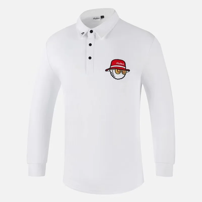 Fashion new golf men's long sleeve T-shirt quick drying lapel top casual business men's polo shirt in autumn and winter