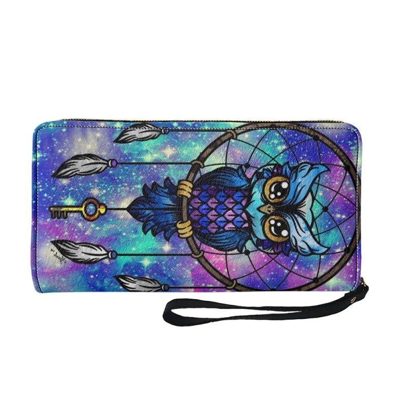Belidome Galaxy Owl Gifts Wristlet Wallets for Womens Leather Credit Card Holder RFID Blocking Large Capacity Purse Clutch