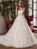 princess white lace appliques half sleeves v neck wedding dresses 2022 elegant bridal gowns with court train vestidos de novia
