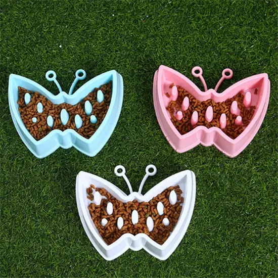 

2022 pet dog bowl slow feeder plastic anti suffocation dog cat food bowl anti swallowing food plate