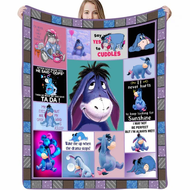 Одеяло с рисунком медведя Винни-Пуха теплое мягкое пушистое для детей и взрослых