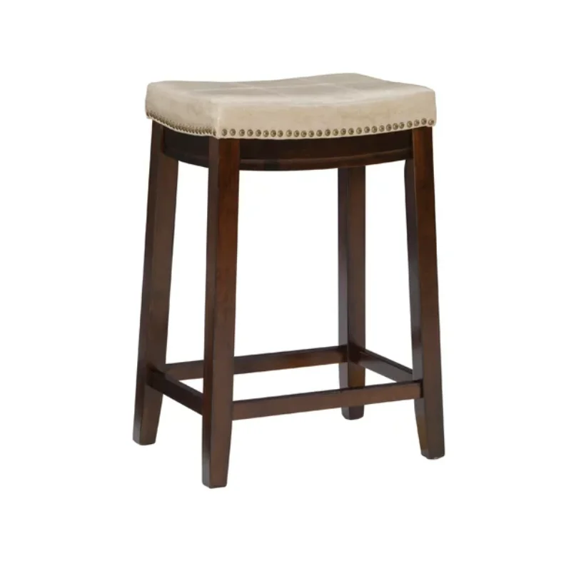 

Linon Claridge 26" Backless Counter Stool, Dark Brown with Beige Faux Leather, Includes 1 Stool
