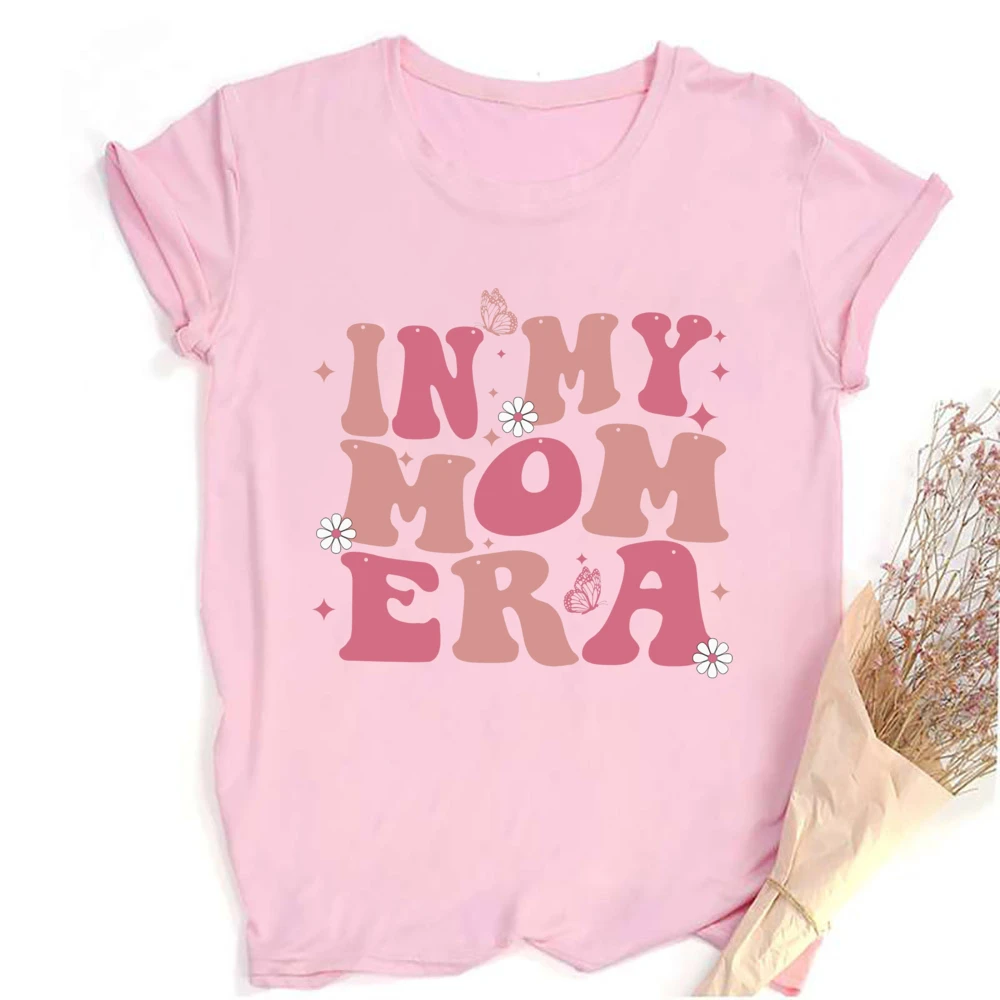 Фото Футболка с принтом In My Mom Era, футболка с короткими рукавами Mama Life, футболка на день матери, топы, женская летняя футболка, одежда в стиле ретро №5