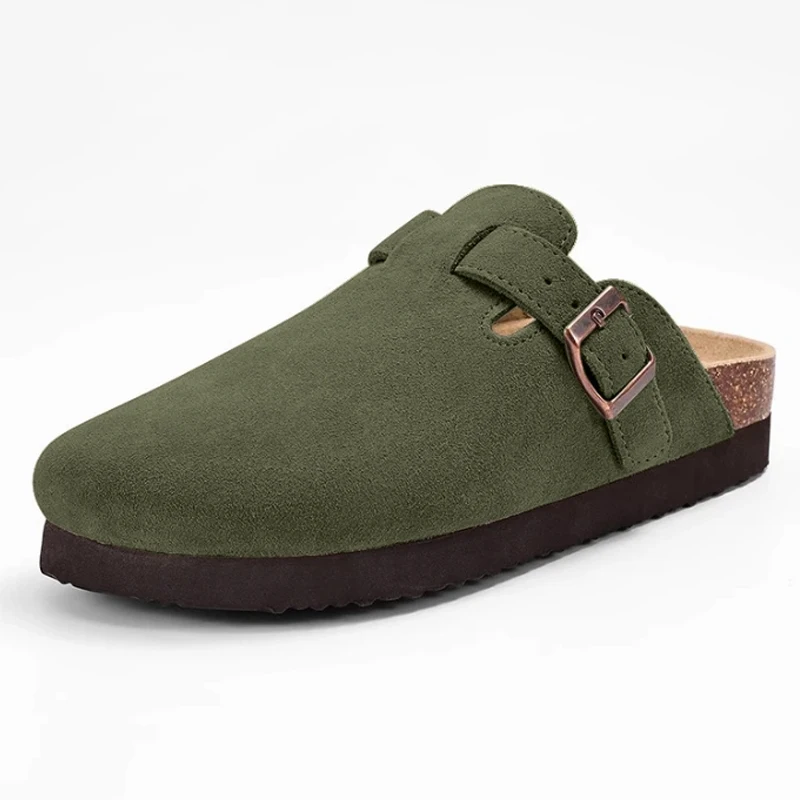 Мужские замшевые тапки Smile PoP Нескользящие мюли на платформе обувь для улицы