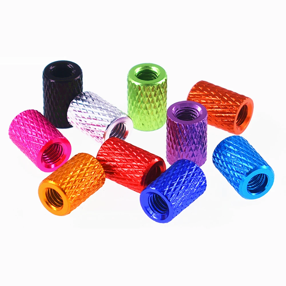 Фото Weiyi 5 шт./лот M2-M6 грубый 6 # -32 UNC Алюминиевые красочные круглые гайки с накаткой, затягивающиеся вручную для проектов DIY №5