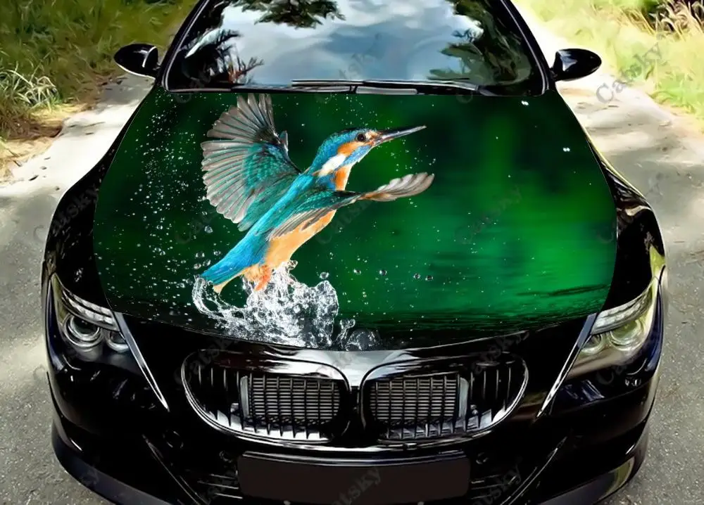 

Animal kingfisher Car Hood Wrap Color Vinyl Sticker Decal Truck Graphic Bonnet Custom Car Decoration Stickers