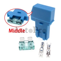 1 set blue lighter frontal for standard fuse medium car insurance socket jacket fuse holder with terminal