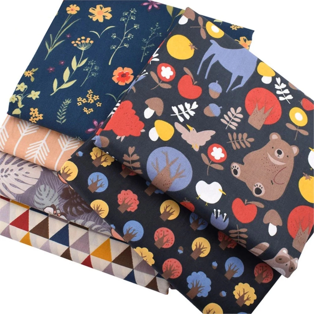 

6pcs/Lot Twill Cotton Fabric Bear Cartoon Patchwork Cloth DIY Sewing&Quilting Fat Quarters Material For Baby&Kids 20*25cm
